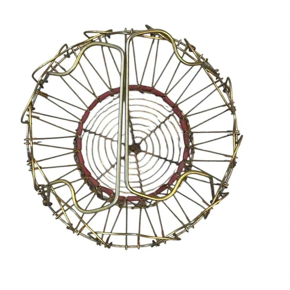 Vintage French Wire Egg Basket Fil de Fer Farmhouse Rustic Foraging